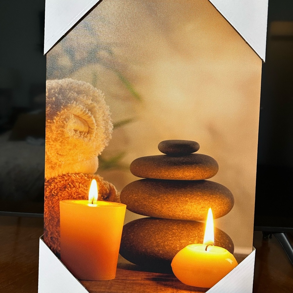 Wall Art Zen Stone and Candle Wall Art